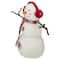 21.5'' White and Red Snowflake Sherpa Plush Snowman Christmas Decoration